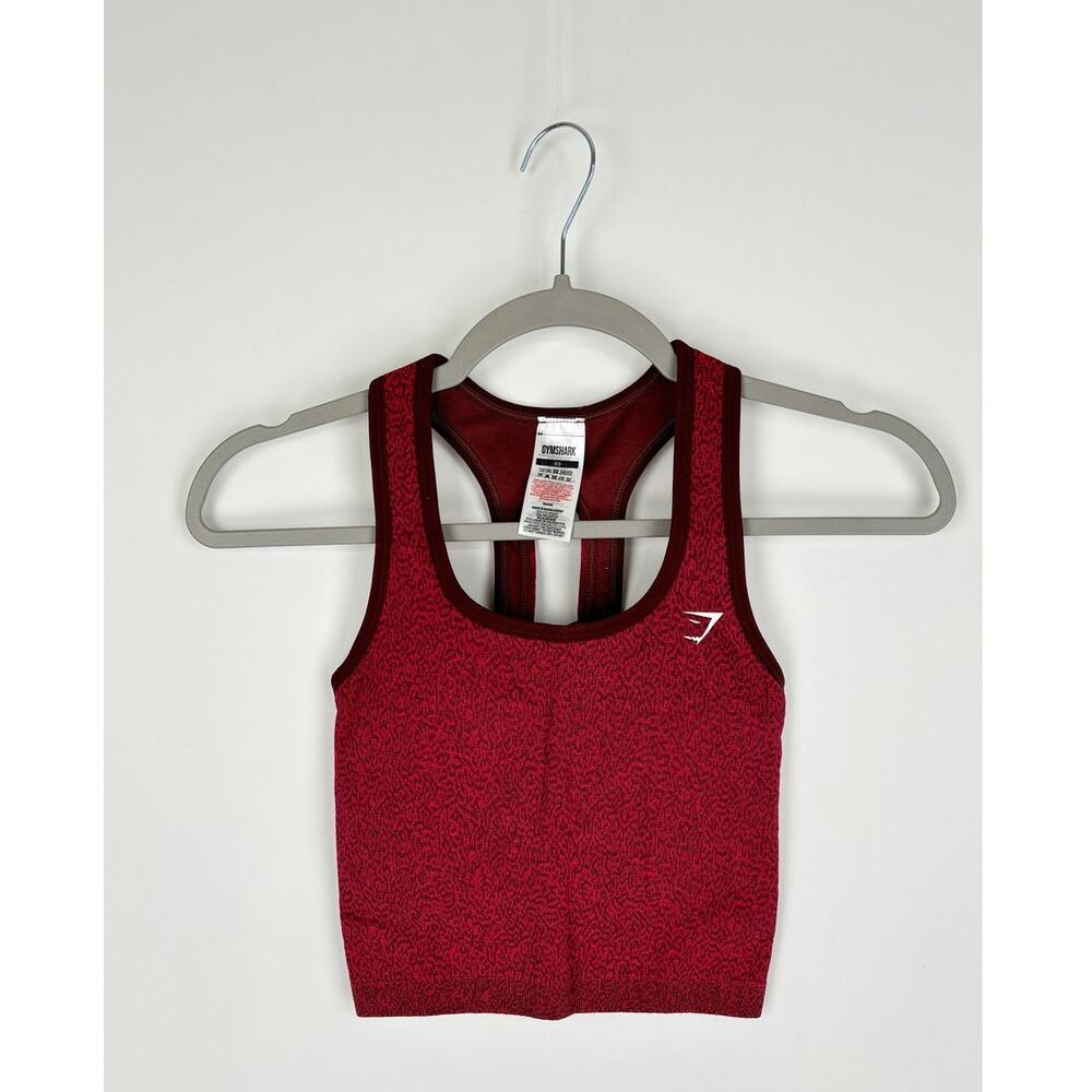 GymShark Adapt Animal Seamless Crop Tank Top Womens XS B4A4S Red Cherry Brown